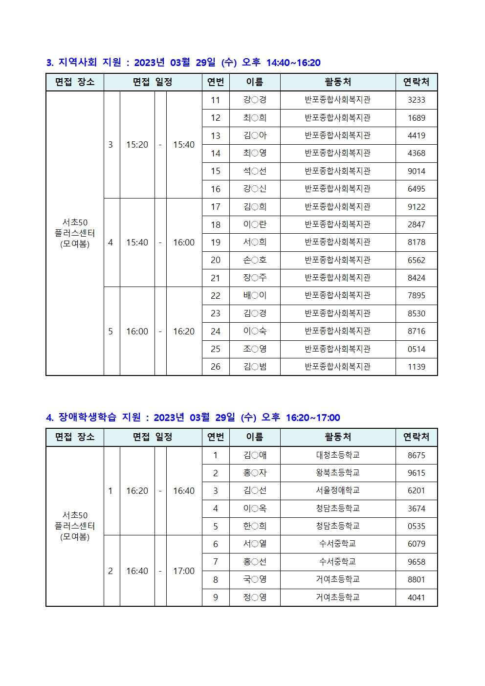 [2023년+서초50%2B+보람일자리]+2차+모집_서류+합격자+공고+(익명)003.jpg