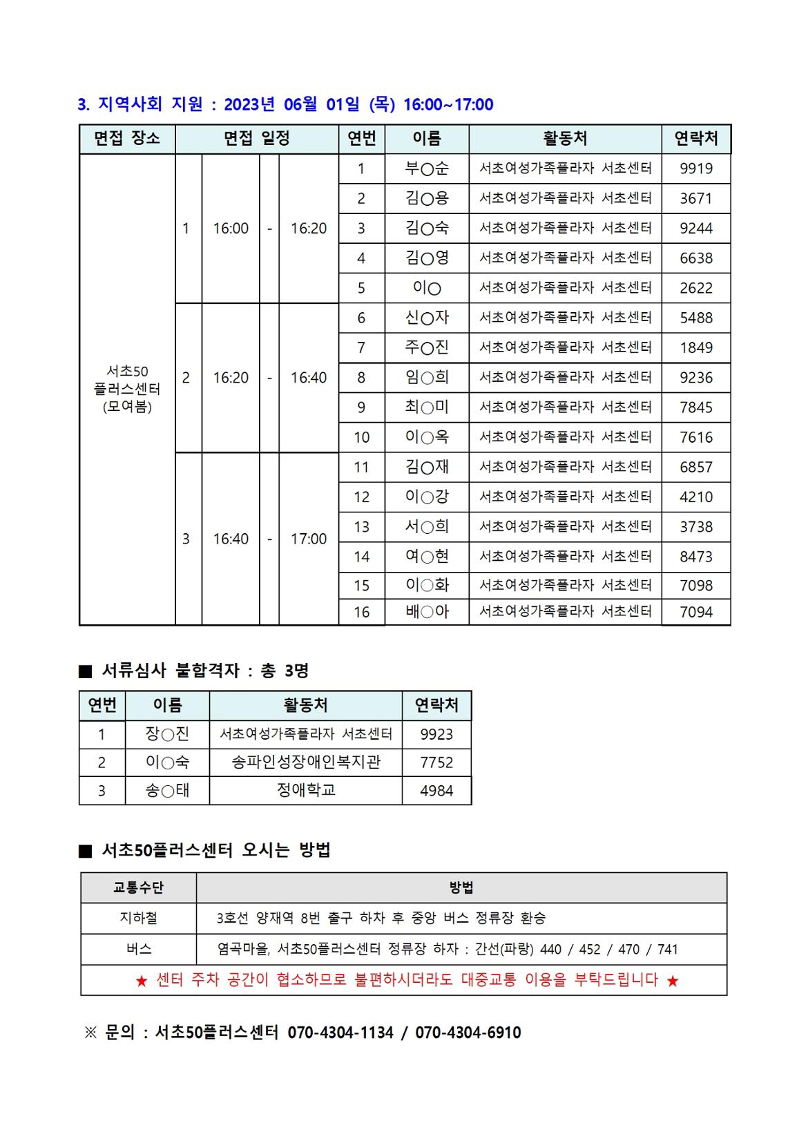 [2023년+서초50%2B+보람일자리]+4차+모집_서류+합격자+공고003.jpg